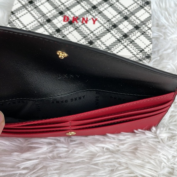 DKNY ~ Phoenix Flap Wallet ~ Bright Red ~ NWT! - Picture 6 of 11